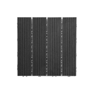 Baldosa encastrable ranurada de pvc 30 x 30 cm NEGRO - comprar online