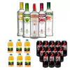 COMBO 4 VODKA SMIRNOFF SABORIZADO+ 1 SMIRNOFF COMUN + PACK CEPITA LITRO X 6 + PACK SPEED XL 473CC X 12