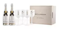 SET ESPUMANTE MOET ICE x2u + Copa x 4