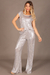 PANTALON DONNA COLOR PLATA