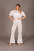 PANTALON OXFORD CROCHET BLANCO
