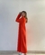 VESTIDO ESCOTE V ROJO TOMATE ART 518 - tienda online