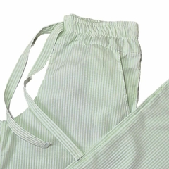 Calça Listrada Verde em Tricoline - comprar online