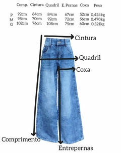 Calça Wide Leg Jeans com Bolsos na Frente - loja online