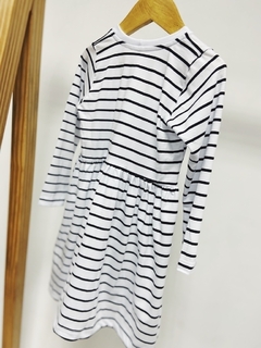 Imagem do Pronta entrega - Vestido Mullet manga longa Estampado listras