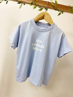 Pronta entrega - Camiseta Over ICE CREAM LOVER Aqua - comprar online