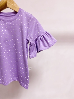 Pronta entrega - blusa manga curta com babado mini poá - comprar online