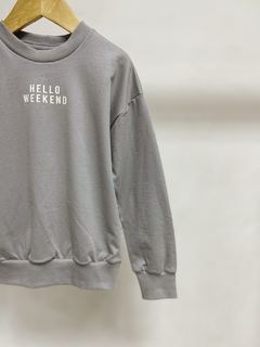 Pronta entrega - Casaco kids cinza pedra hello weekend moletinho