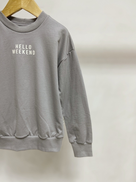 Pronta entrega - Casaco kids cinza pedra hello weekend moletinho