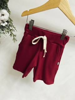 Pronta entrega - Bermuda Jogger canelado marsala