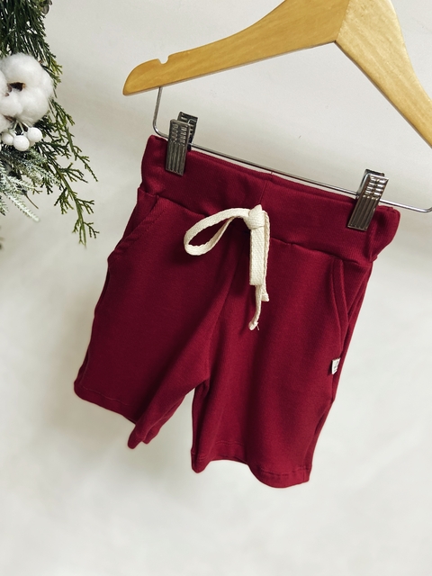 Pronta entrega - Bermuda Jogger canelado marsala