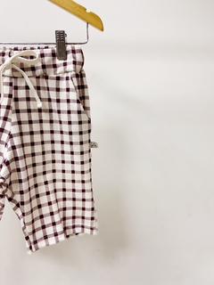 Pronta entrega - Bermuda Jogger kids Estampado off xadrez vinho - You Boy Kids