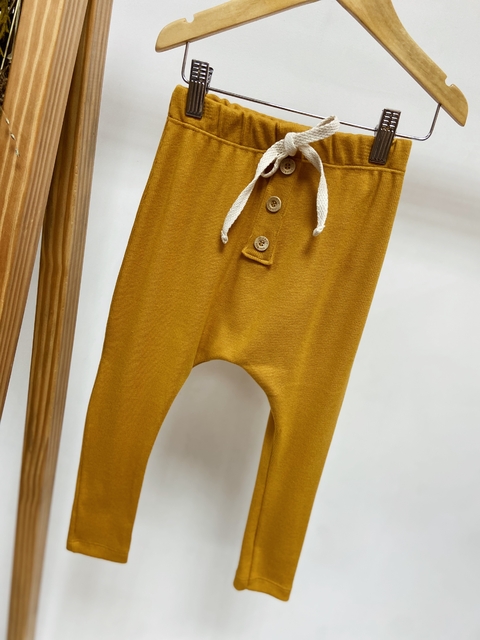 Pronta entrega - Calça Saruel Kids Canelada com Botões mostarda - comprar online