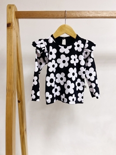 Pronta entrega - blusa manga longa babado flowers na internet