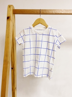 Pronta entrega - Camiseta Kids Manga curta estampada blue grid - comprar online