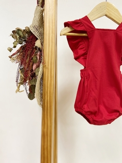 Pronta entrega - Romper baby babado liso vermelho - comprar online