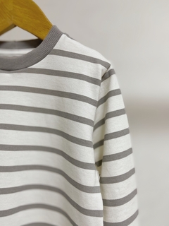 Pronta entrega - Casaco moletinho kids listra cinza pedra - You Boy Kids