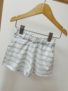 Pronta entrega - shorts bolso lateral listrado Aqua - comprar online