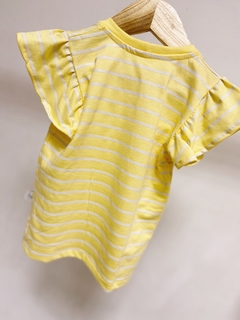 Pronta entrega - Blusa babado yellow Stripes