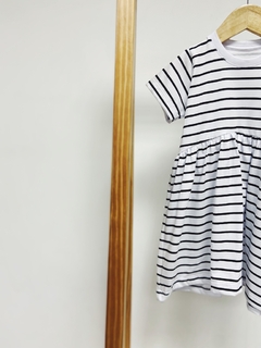 Pronta entrega - Vestido Mullet manga curta estampado listras - comprar online