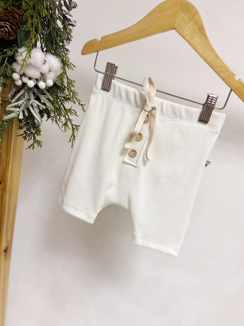 Pronta entrega - Bermuda Saruel botões kids canelado off