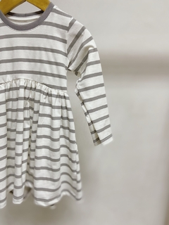 Pronta entrega - Vestido Mullet manga longa listra cinza pedra - You Boy Kids