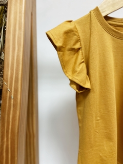 Pronta entrega - Blusa babado mostarda na internet