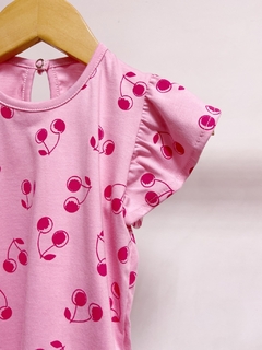 Pronta entrega - Blusa babado cherry detalhe botao perola - You Boy Kids