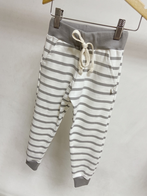 Pronta entrega - Calça Jogger kids moletinho listra cinza pedra