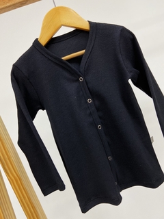 PRONTA ENTREGA - Cardigan baby canelado liso basics preto