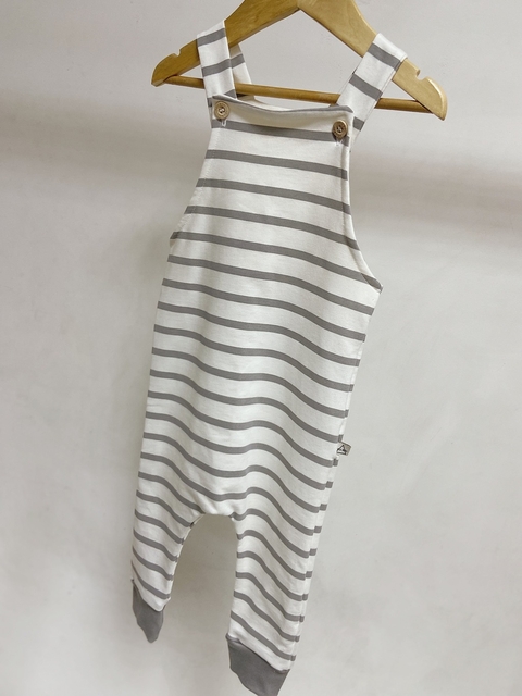 Pronta entrega - jardineira longa kids cinza pedra