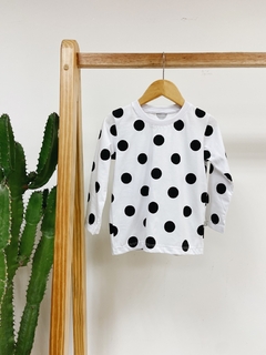 Pronta entrega - Camiseta kids Manga Longa Bolas