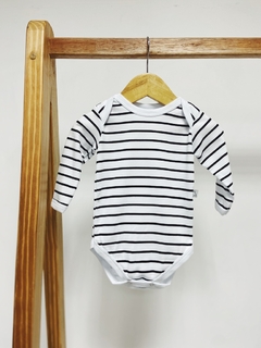 Pronta entrega - Body manga longa estampado listras