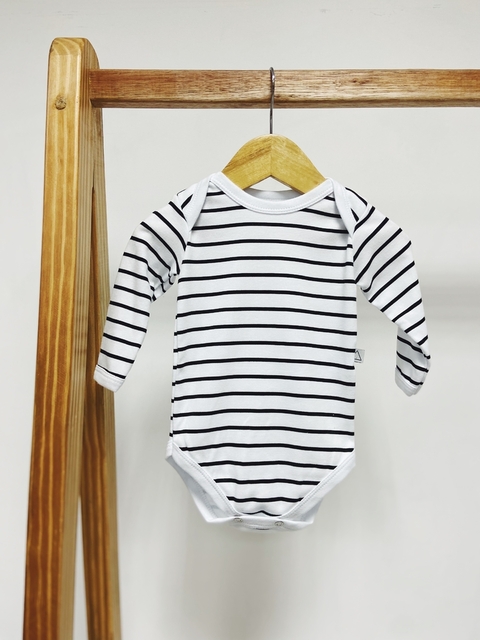 Pronta entrega - Body manga longa estampado listras