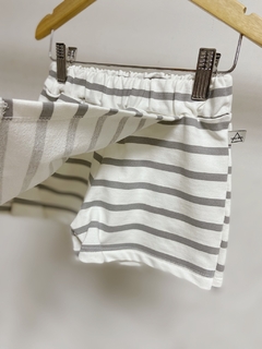 Pronta entrega - Shorts saia moletinho listra cinza pedra - You Boy Kids