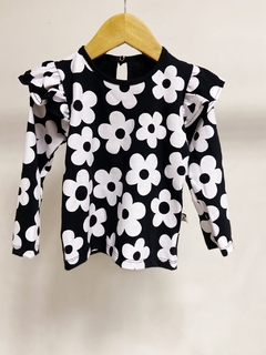 Pronta entrega - blusa manga longa babado flowers - comprar online