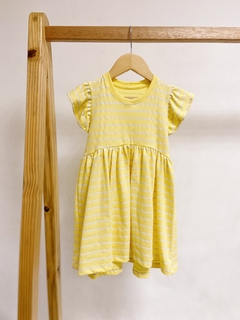 Pronta entrega - Vestido kids Mullet estampado manga babado yellow Stripes na internet