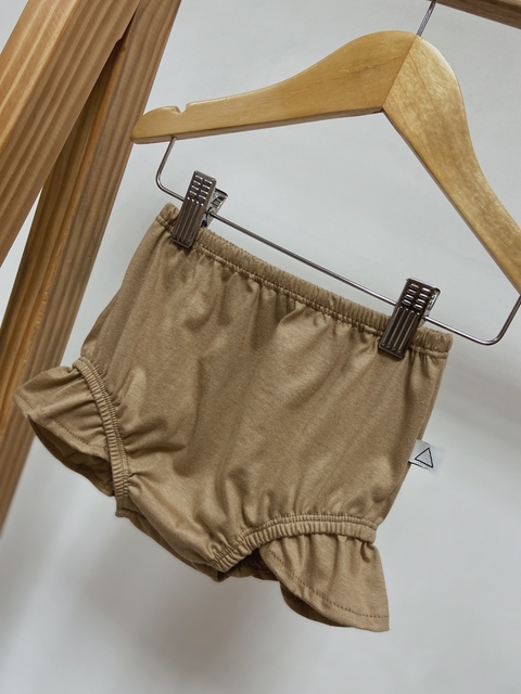 Pronta Entrega - Bloomer liso com babado Avelã