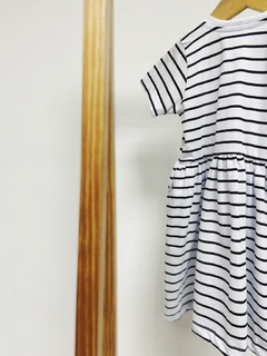 Imagem do Pronta entrega - Vestido Mullet manga curta estampado listras