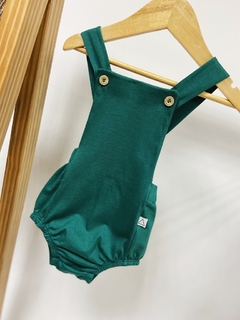 pronta entrega - Romper baby botões madeira natural verde - loja online