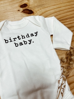pronta entrega - Body manga longa birthday baby na internet