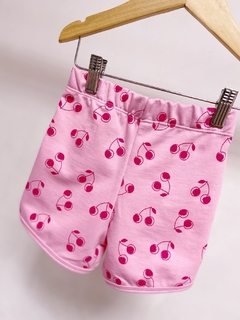 Imagem do Pronta entrega - Shorts cintura alta moletinho cherry