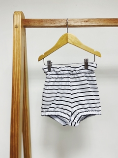 Pronta entrega - Shorts baby cintura alta Moletinho estampado listras - comprar online