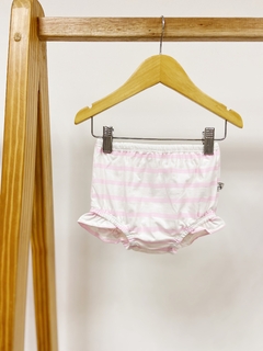 Pronta entrega - Bloomer babado listrado rosa claro