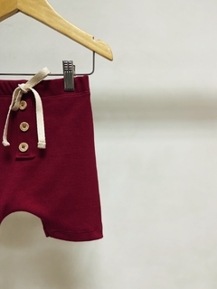 Pronta entrega - Bermuda Saruel botões kids canelado marsala - loja online