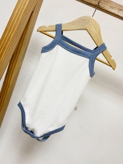 Pronta entrega - Body regata canelado retrô azul vintage - comprar online