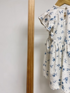 Imagem do Pronta entrega - Vestido kids Mullet estampado manga babado floral azul vintage