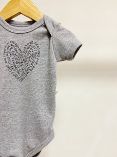 Pronta entrega - Body LOVE DAD cinza mescla