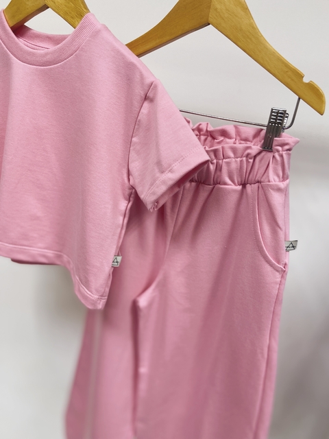 Pronta entrega - Conjunto kids pantalona bolso lateral + cropped over moletinho tutti-frutti - comprar online