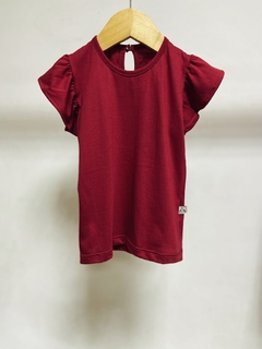 Pronta entrega - Blusa babado botão pérola Marsala - loja online